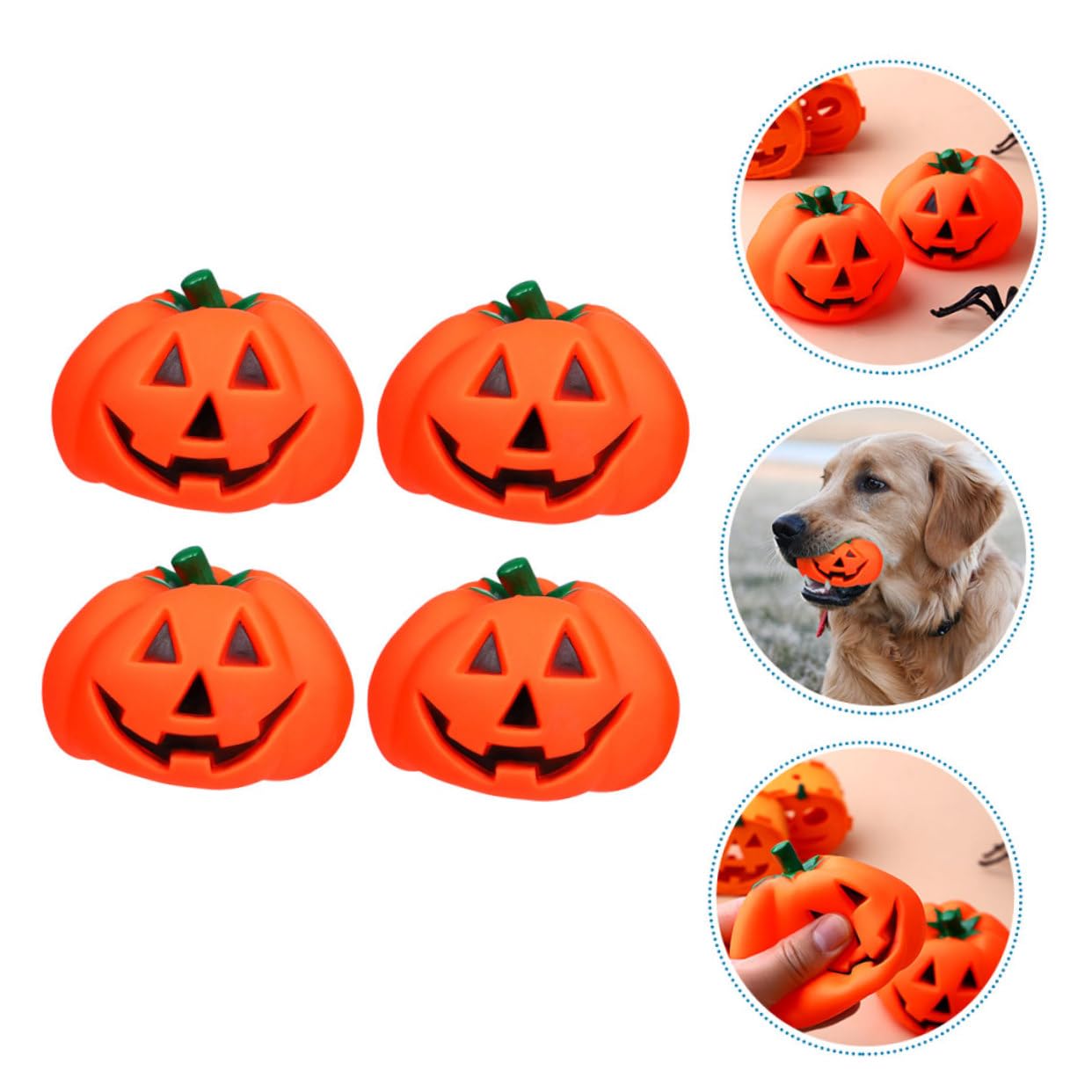 WOONEKY 12stücke Halloween Kürbis Quietschspielzeug Für Kleine Hunde Langlebige Interaktive Spielzeuge Zahnpflege Und Möbel Schutz Für Haustiere Halloween-