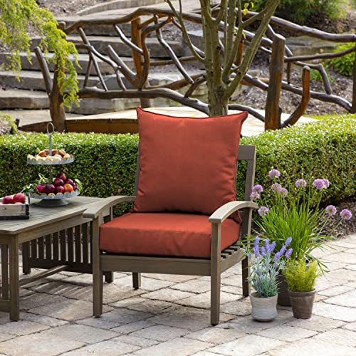 Image of Arden Performance Outdoor Deep Seat Set, 24 x 24, Rain-Proof, Fade Resistant, Deep Seat Bottom and Back Cushion Sedona Woven Texture