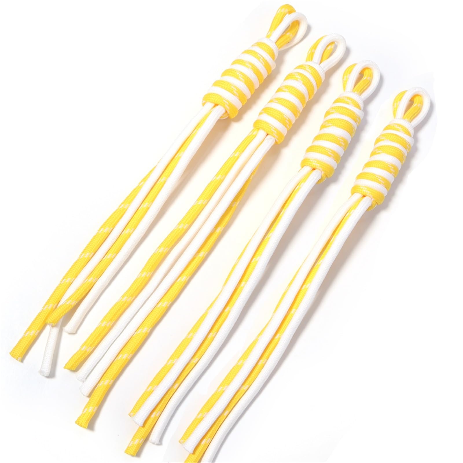 Nylon Cord Thread 20pcs Multicolor Braided Lanyard Keychain Anti Lost Knot Polyester Rope For DIY Handmade Keyring Bag Decoration Accessories for Bracelets Macrame(Yellow)