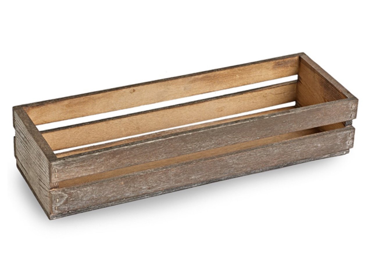Genware Wooden Food Presentation Crate 34 X 12 X 7Cm - Unique Burger Basket Idea