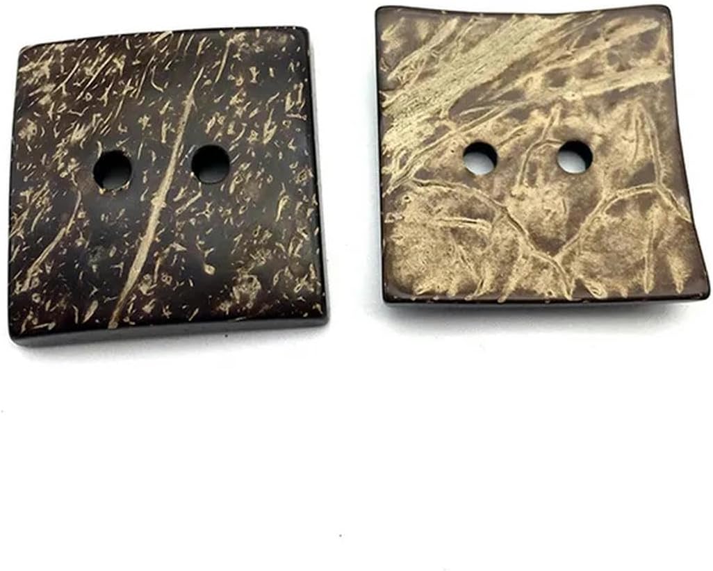 20pcs Brown Coconut Shell Sewing Buttons Retro 2 Holes Square Button for Clothing Scrapbooking Garment Accessories DIY Crafts-20PCS Button-20PC 16mm M