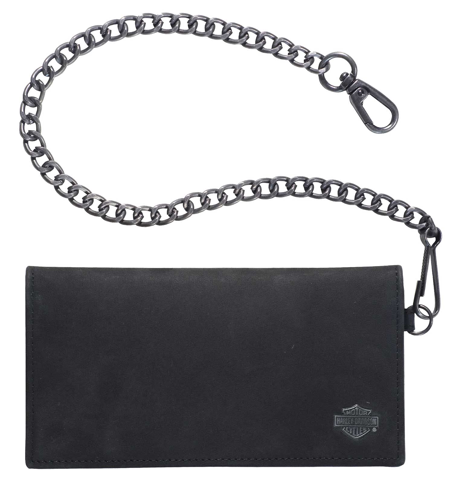 Harley-DavidsonHarley-Davidson Men's B&S Trucker Leather Wallet w/RFID Protection - Black