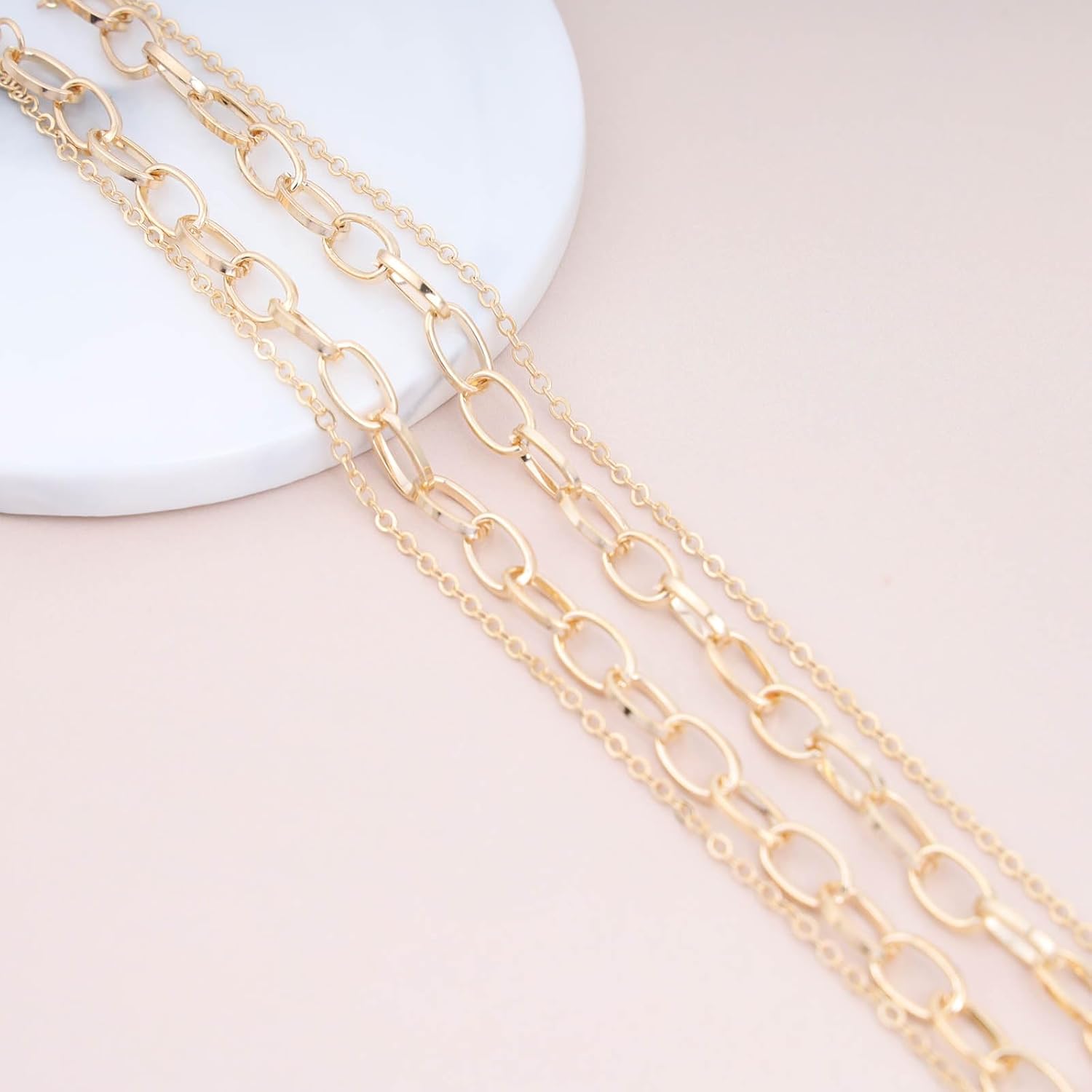 Boho Layered Disc Pendent Necklace Gold Disc Coin Choker Necklace Medal Coin Necklace Medallion Coin Necklace Chain Short Paperclip Chain Necklace Jewelry for Women - Image 5