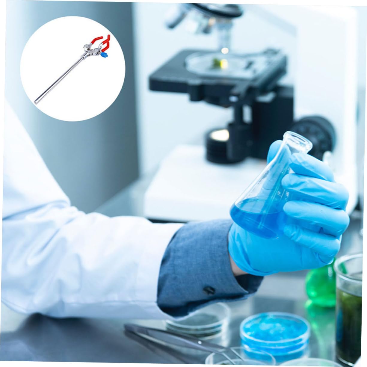 GLEAVI 8piezas Abrazadera De Laboratorio De Ajustable Para Frascos De Resistente y Segura Para Tubos De Ensayo y Frascos Entornos De Laboratorio