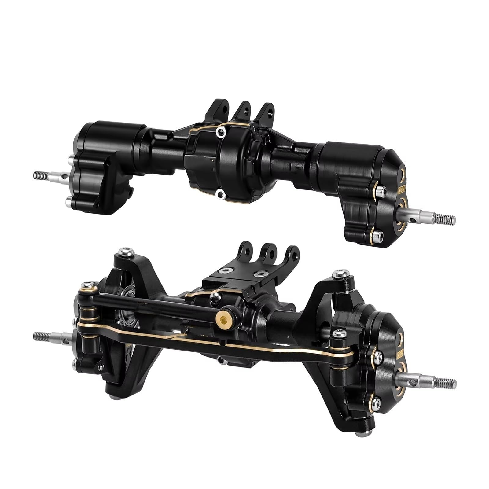 Eje Delantero Trasero RC para Redcat para Ascent-18 1/18 RC Crawler, Ejes De Portal Completos Brass Color Y Aluminio, Piezas Actualización, Accesorios