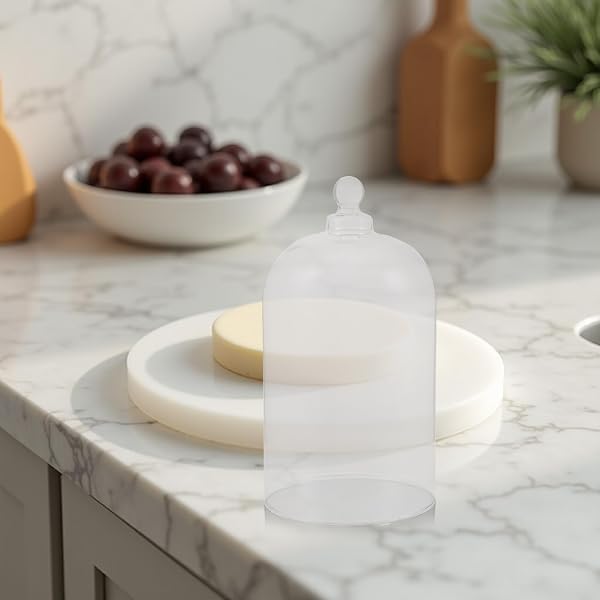 SHOWERORO Cúpula de Cristal para Masa Madre: Campana calentadora para Masa Madre para fermentación - Tarros de fermentación Tapa térmica Transparente Accesorio de Cocina para Hornear - 5