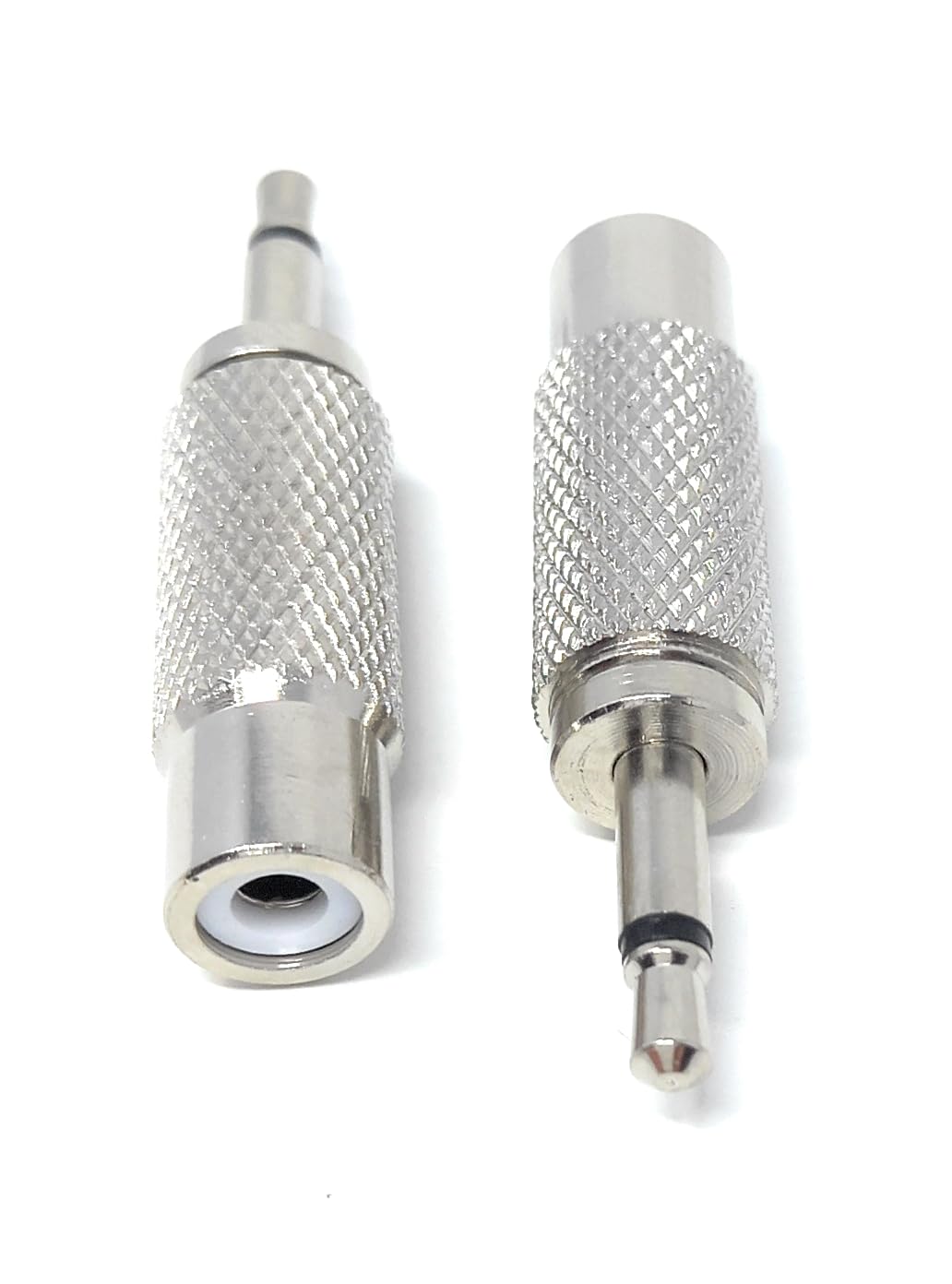 DRUT 2 pcs 3.5mm Mono Jack Plug to RCA Phono Socket Male to Female Adapter (Silver) - Image 4