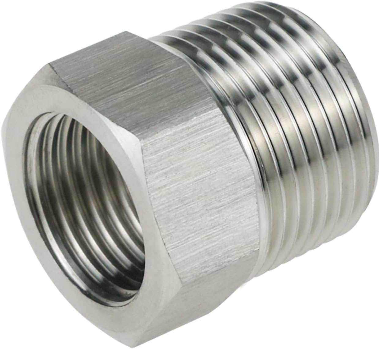 Angry Pony 304 Stainless Steel Reducer Hex Bushing Pipe Fitting,1/2 Male to 1/4 Female Adapter, 1/2 to 1/4 NPT Reducer, 300 PSI, 4 Pack