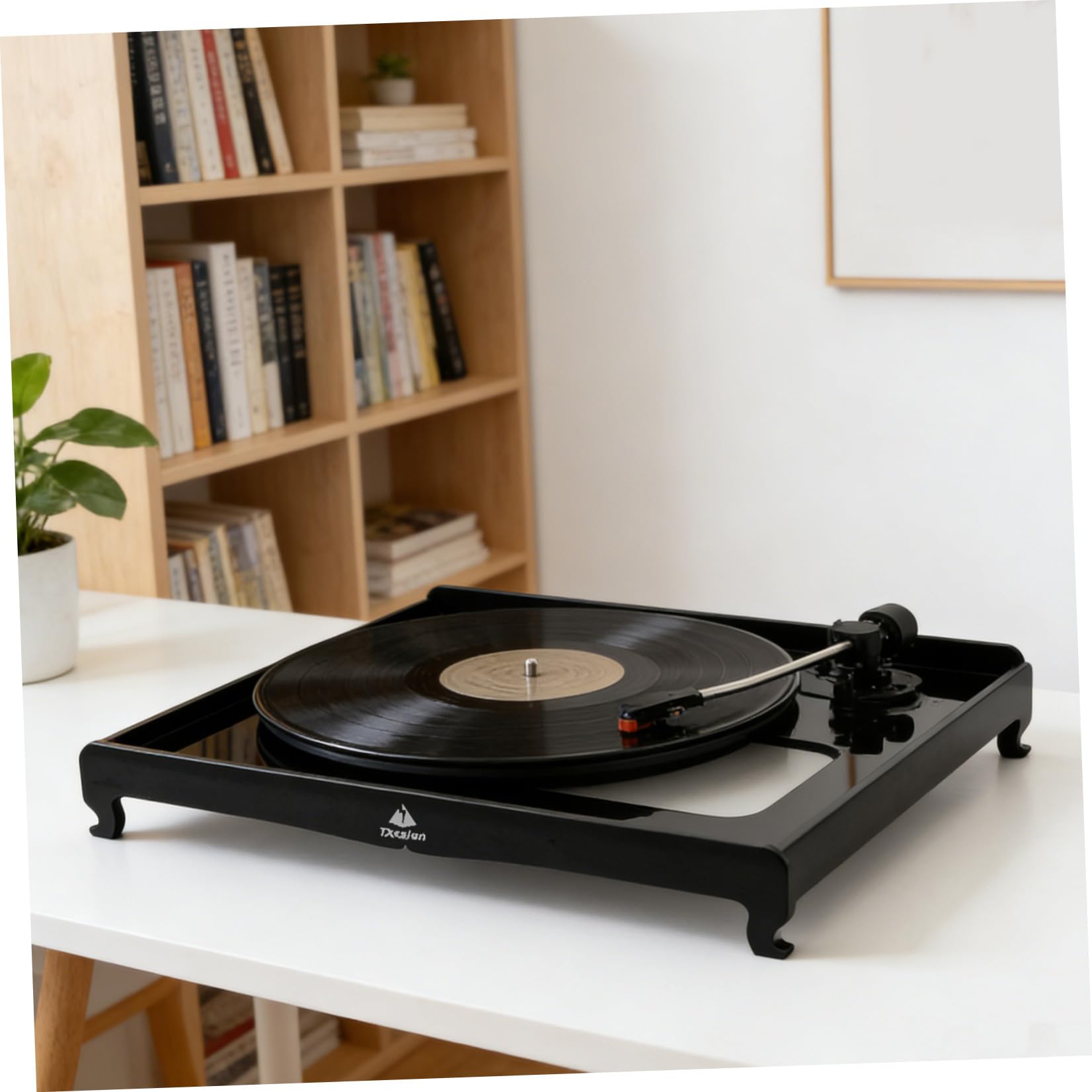 Base Isolante Antivibrazione per Giradischi in Acrilico Nero Supporto per Dischi in Vinile per Spazio Musica e Casa