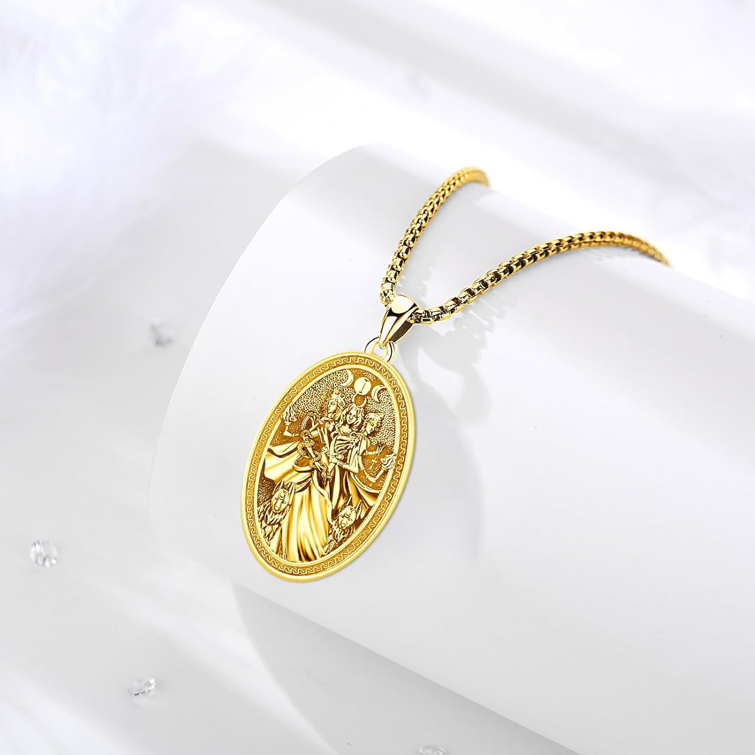 Pentagram/Sun Moon/Celtic Witches Knot/Santa Muerte/Triple Moon Goddess/Hecate Necklace Sterling Silver Magic Wiccan Pagan Amulet Jewelry for Women Men - Image 2