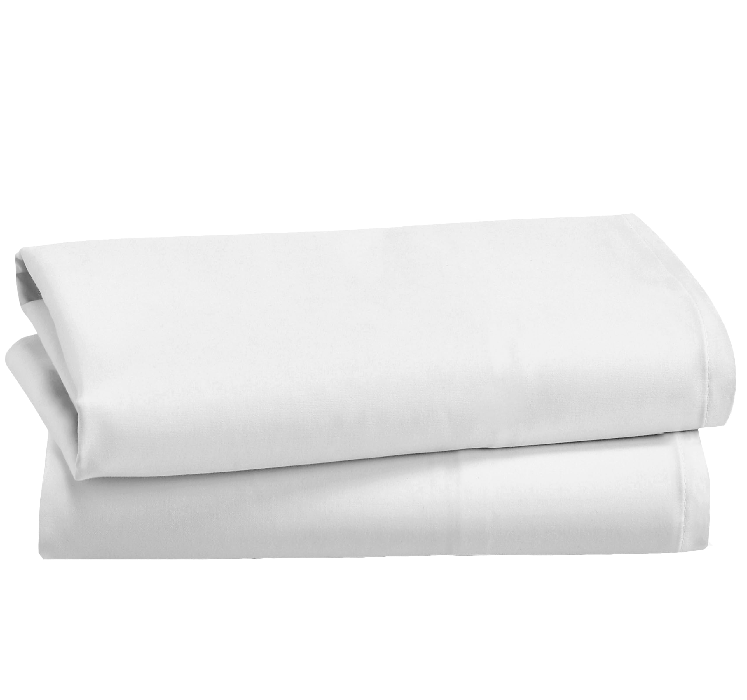 Standard Queen Size Pillowcases - 100% Cotton, Set of 2 Soft Sateen Weave Cases, Fits Queen and Standard Size Pillows - Bright White