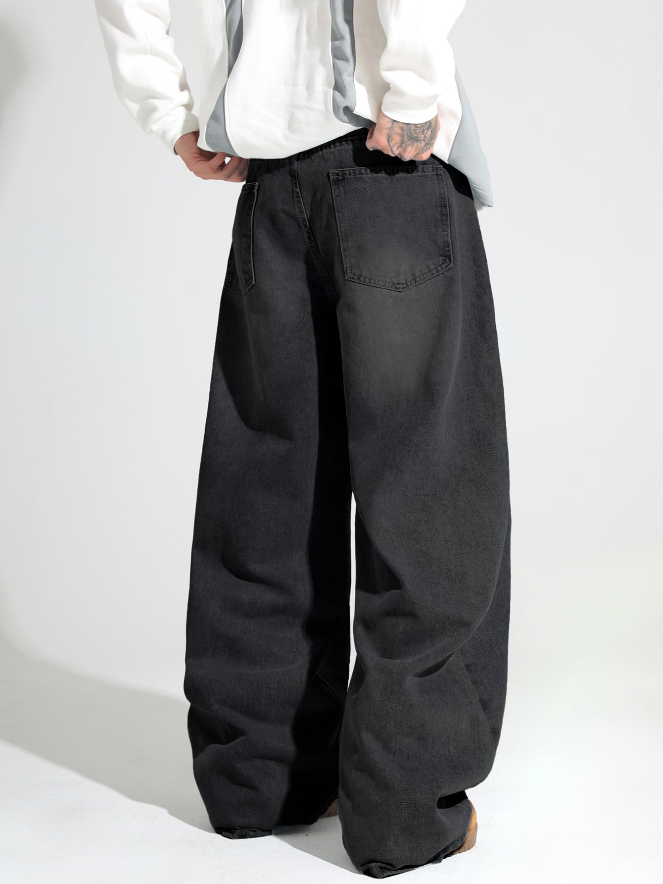 Y2K Hip Hop Street Jeans Gothic Baggy Wide Leg Denim Pantaloni