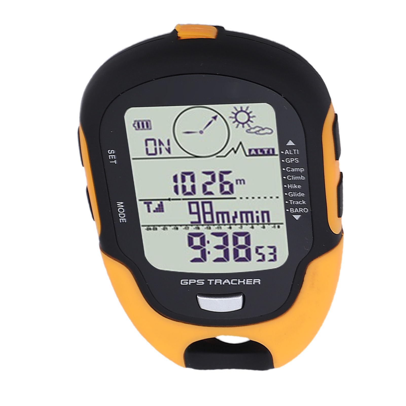 ASHATA Altimetro digitale multifunzionale, previsioni meteo con doppia navigazione, per attività all'aperto, escursionismo, campeggio, materiale ABS, 1000 mAh