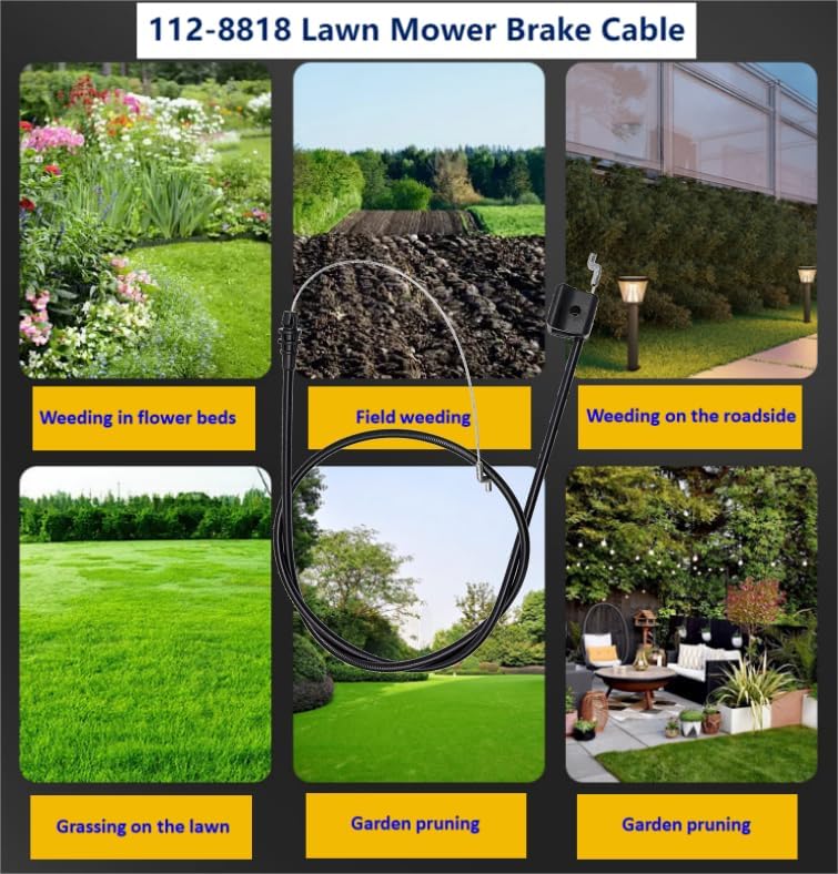Miniatura 7 de Cable de freno 112-8818 para reciclador Toro de 22 pulgadas, cortacésped trasero de 20 pulgadas para Toro 10642 10603 10641 20314 20316 20323 20330