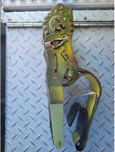 Vista 18 de Mytee Products Paquete de 20 correas de trinquete de 2 pulgadas x 30 pies con gancho plano, WLL 3,333 amarre de remolque, rojo para plataforma