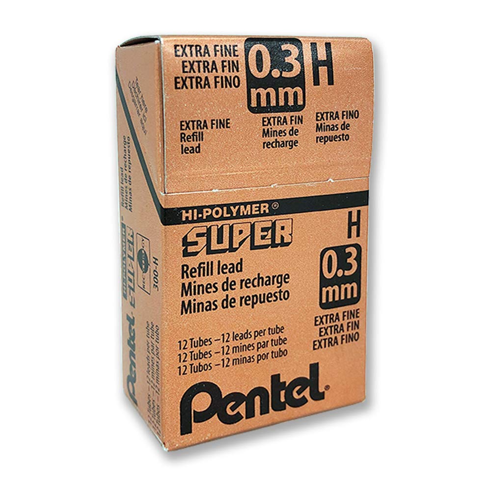 Amazon.co.jp: ぺんてる スーパーハイポリマー芯 0.3mm 極細 H 12本