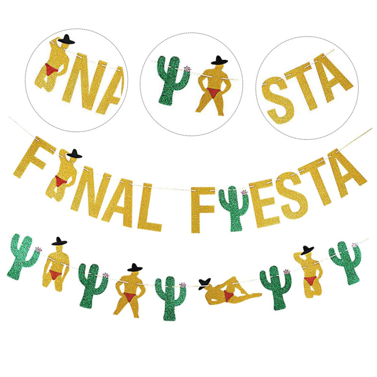 Abaodam 6 Piezas Decorativas Colgantes para Fiesta Mixta Banderines Mexicanos para Suministros Temáticos Cinco Mayo Cumpleaños Taco Cactus Guirnalda Decoración Decoración Feliz Fiesta