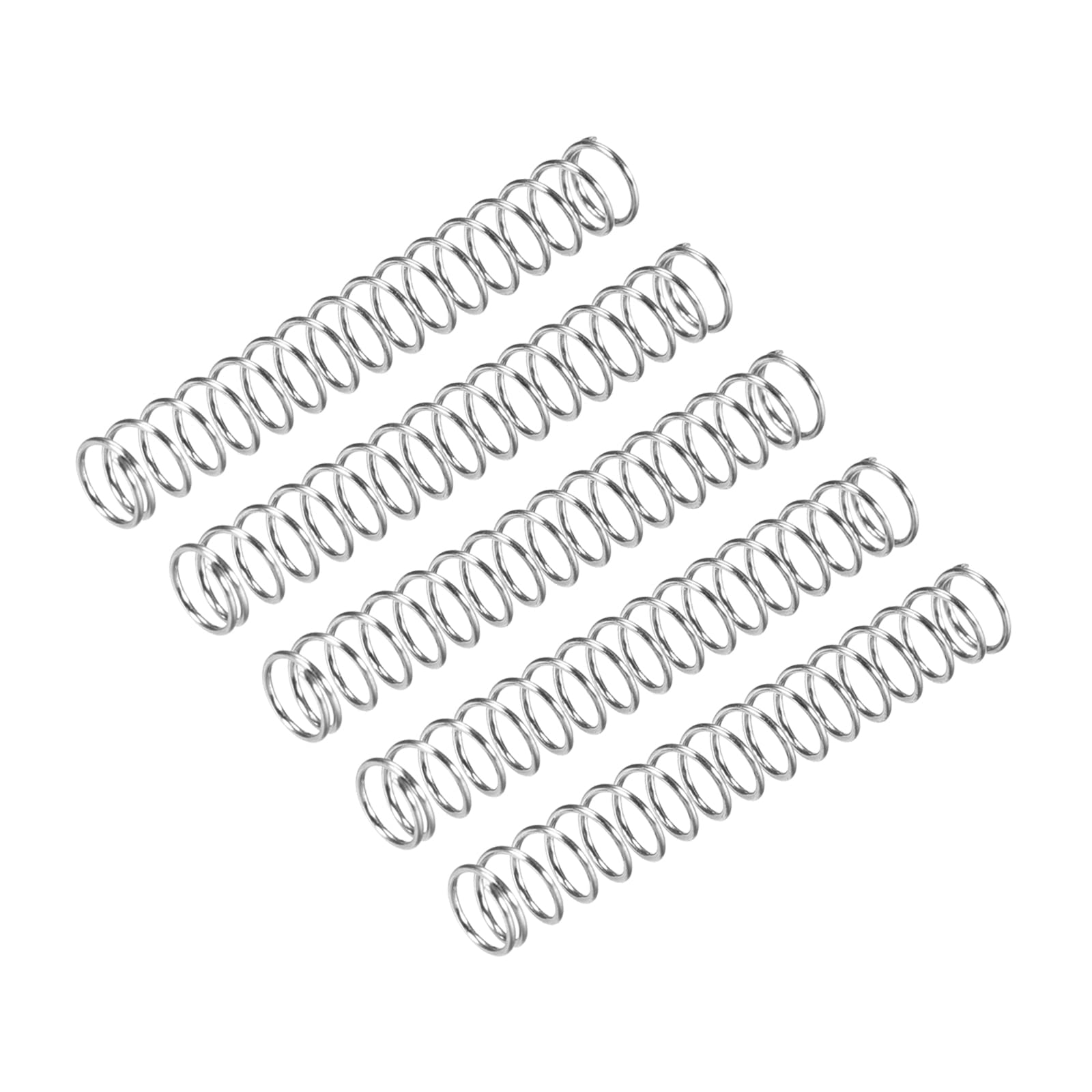 uxcell Compression Spring, 5Pcs 304 Stainless Steel, 5mm OD, 0.5mm Wire Size, 25mm Free Length, Silver Tone — Amazon image 11