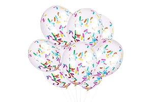 Colorful Party Sprinkles and Ice Cream Cone Shaped Balloons