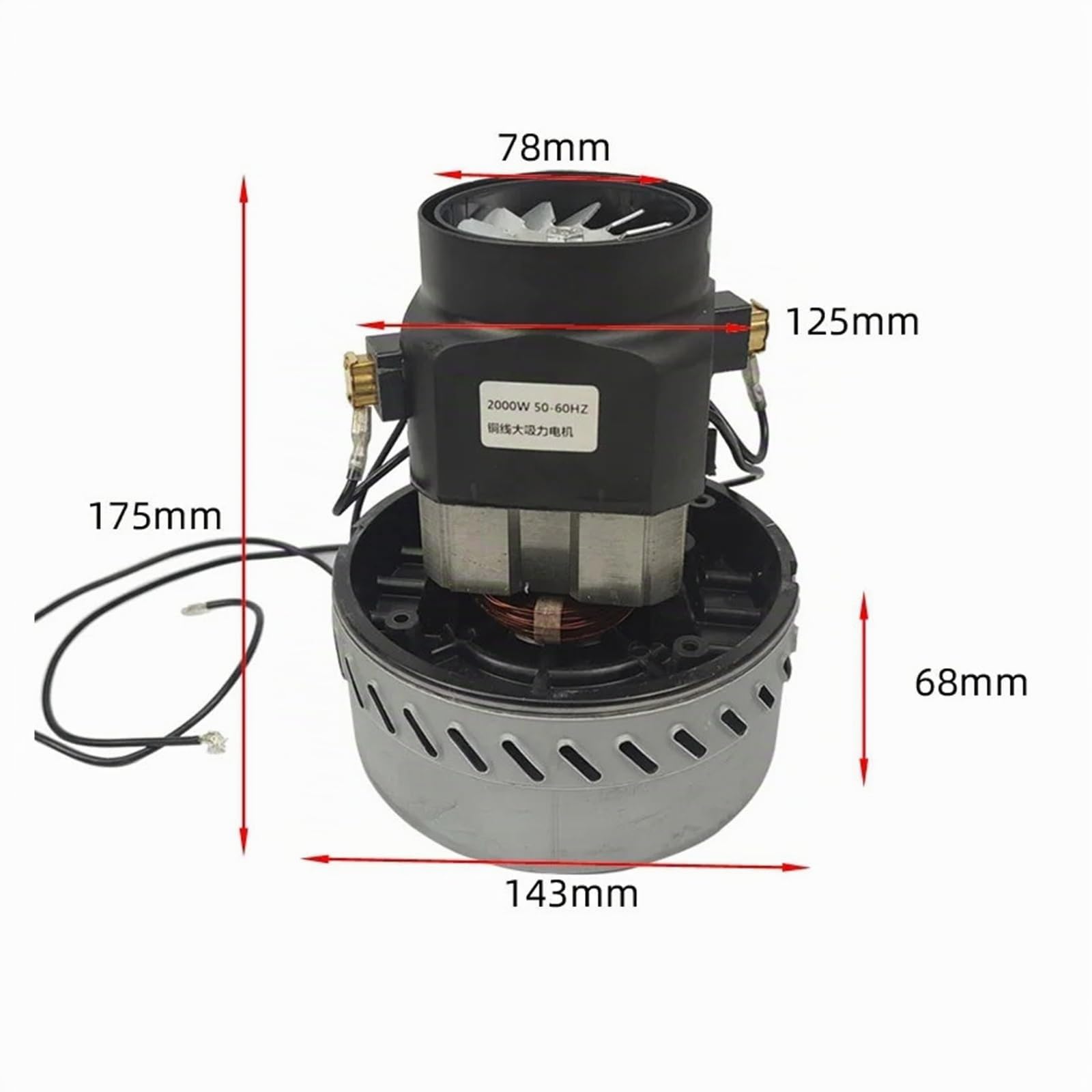 Motor De Aspiradora Industrial De Gran Potencia con Cable De Cobre, Piezas For Aspiradora, Accesorios For Motor De Ventilador De Succión En Seco Y Húmedo, 220 V, 2000 W
