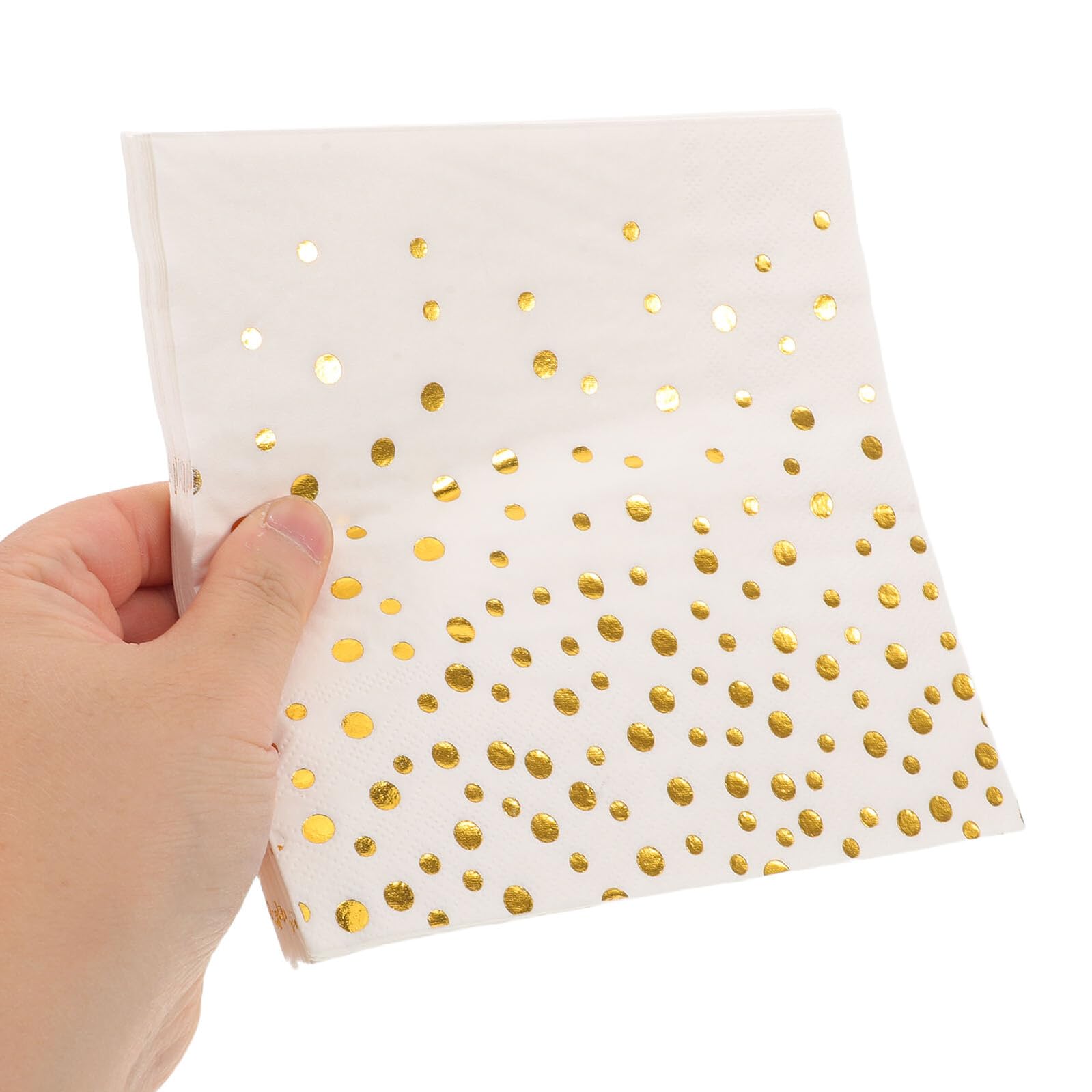 VALICLUD Servilletas para Bodas Desechables Lunares y Estampado Dorado 100 Unidades Papel para Cócteles Fiestas Despedidas de Soltera y Aniversarios