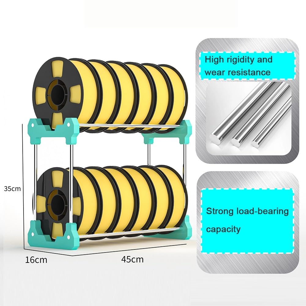Doppellagiges Filament-Gestell Aus Karbonstahl, Filamenthalter Für 3D-Drucker, Doppellagiger Filament-Organizer Für Den Schreibtisch, Geeignet Für 3D-Druck-Arbeitsplätze(Blau)