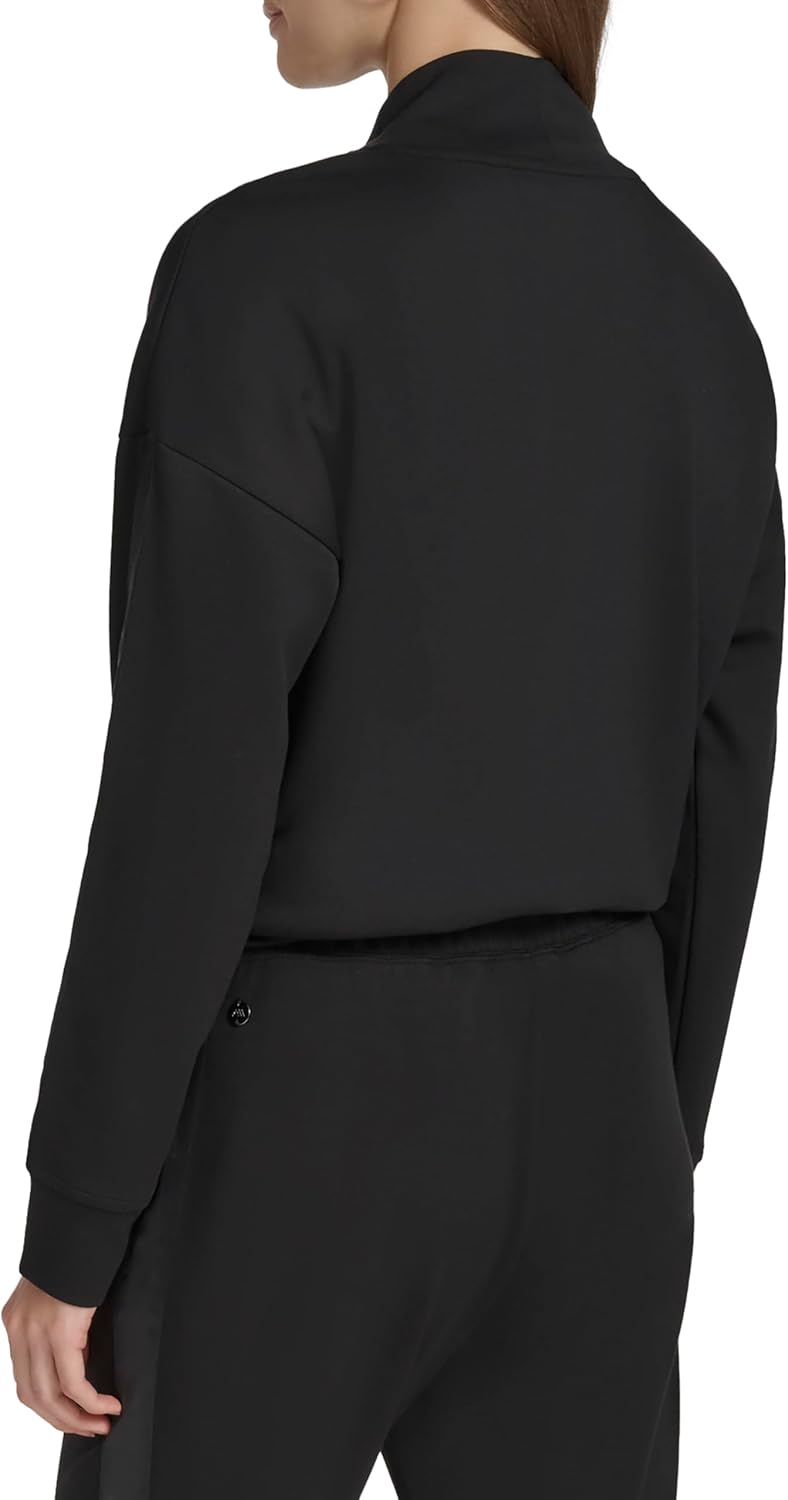 Andrew Marc Womens Drawstring Waist Satin Taping Turtleneck Shirt - Image 3