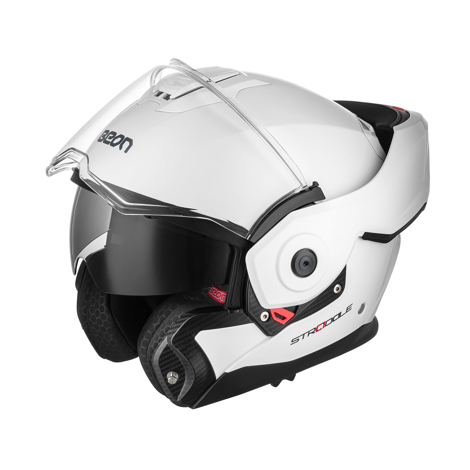 BEON Stradale Motorradhelm - Systemhelm Klapphelme mit Visier und Sonnenblende - Rollerhelm Sonnenblende - Motorrad Helm Damen & Herren - Integralhelm 180° Klappbar - L