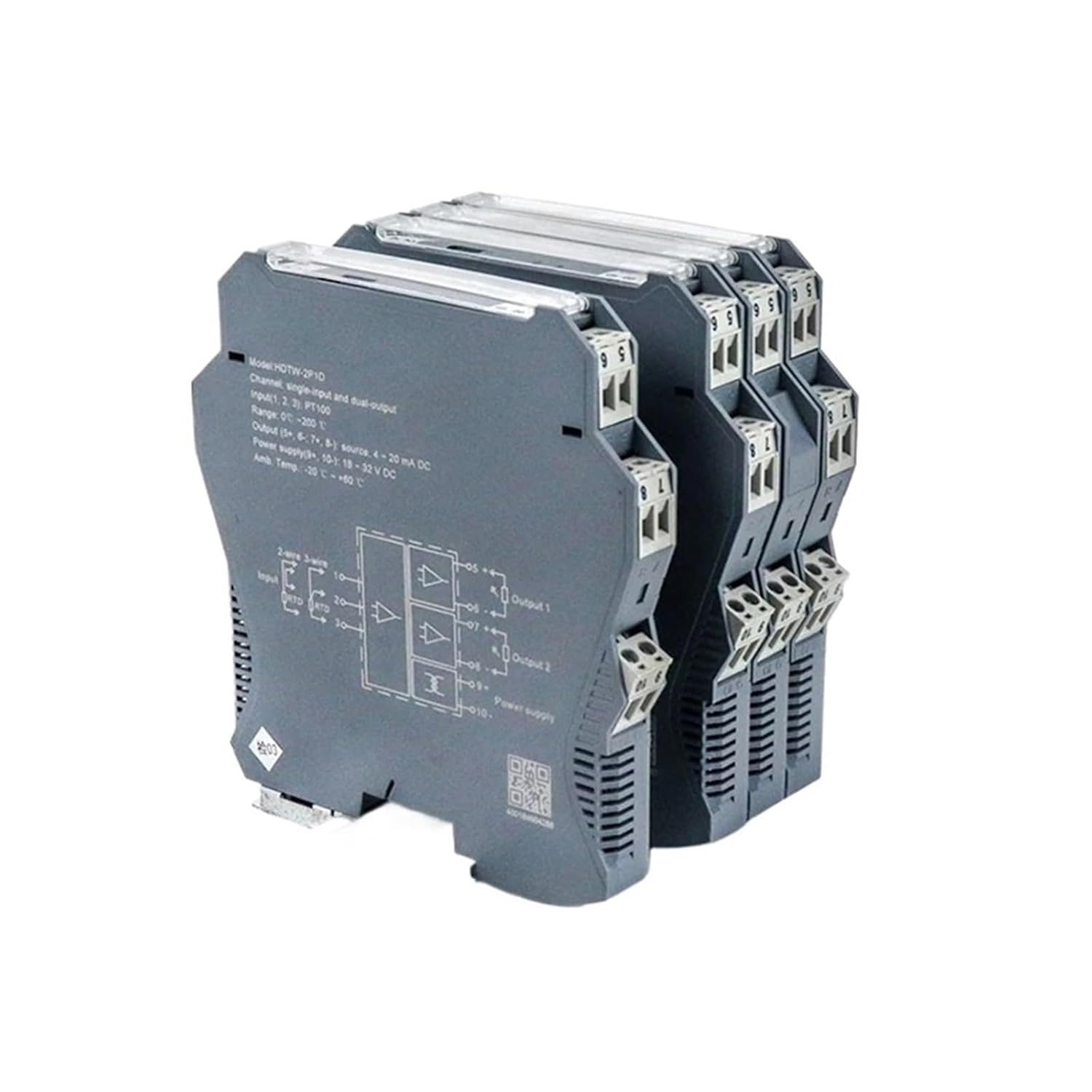Dual Channel Analog 4-20mA Ex Isolated Barrier Intrinsic Safety Signal Converter(Temp 1 in 1 Out)