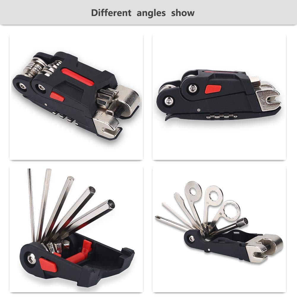 fahrrad multitool,Fahrrad Multifunktionswerkzeug, Multitool Fahrrad, Fahrradreparaturwerkzeug, 16 in 1 Fahrrad Mountainbike Multifunktionsreparatur-Wartungswerkzeug-Set-Kit