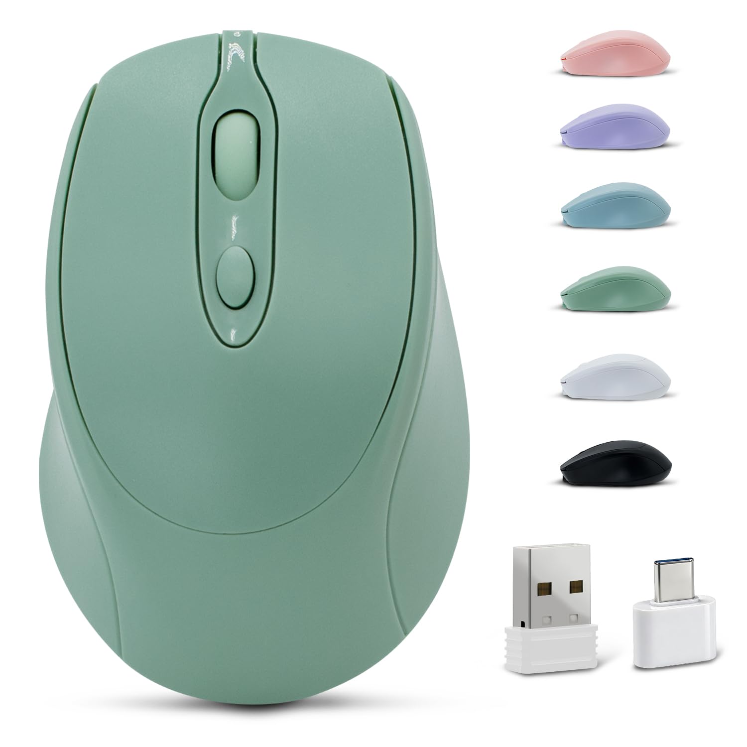 Photo 1 of Dolrso Dual Mode Bluetooth Mouse (Light Green)