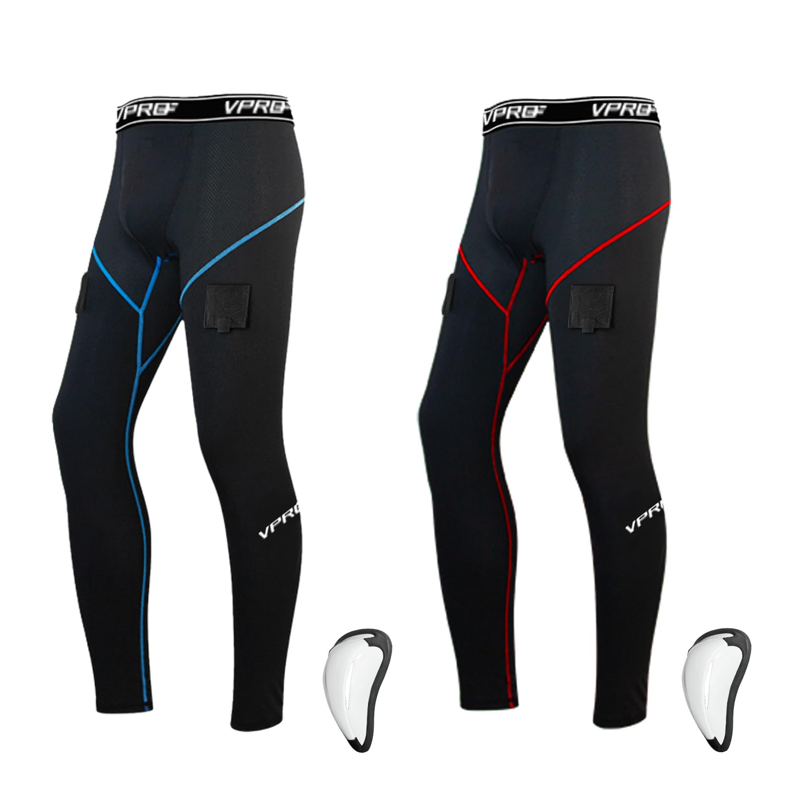 VPRO Hockey sur glace - Combinaison à séchage rapide - Haut et pantalon à manches longues - Pantalon à séchage rapide pour adulte - Pantalon de sport à l'entrejambe - Spécial T