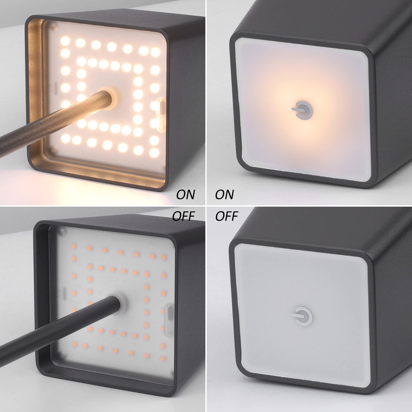 Lampada Da Tavolo Ricaricabile LED - 240LM, 3000K Luce Calda, IP54, Con Base Di Ricarica A Contatto, Design In Alluminio - Foto 6