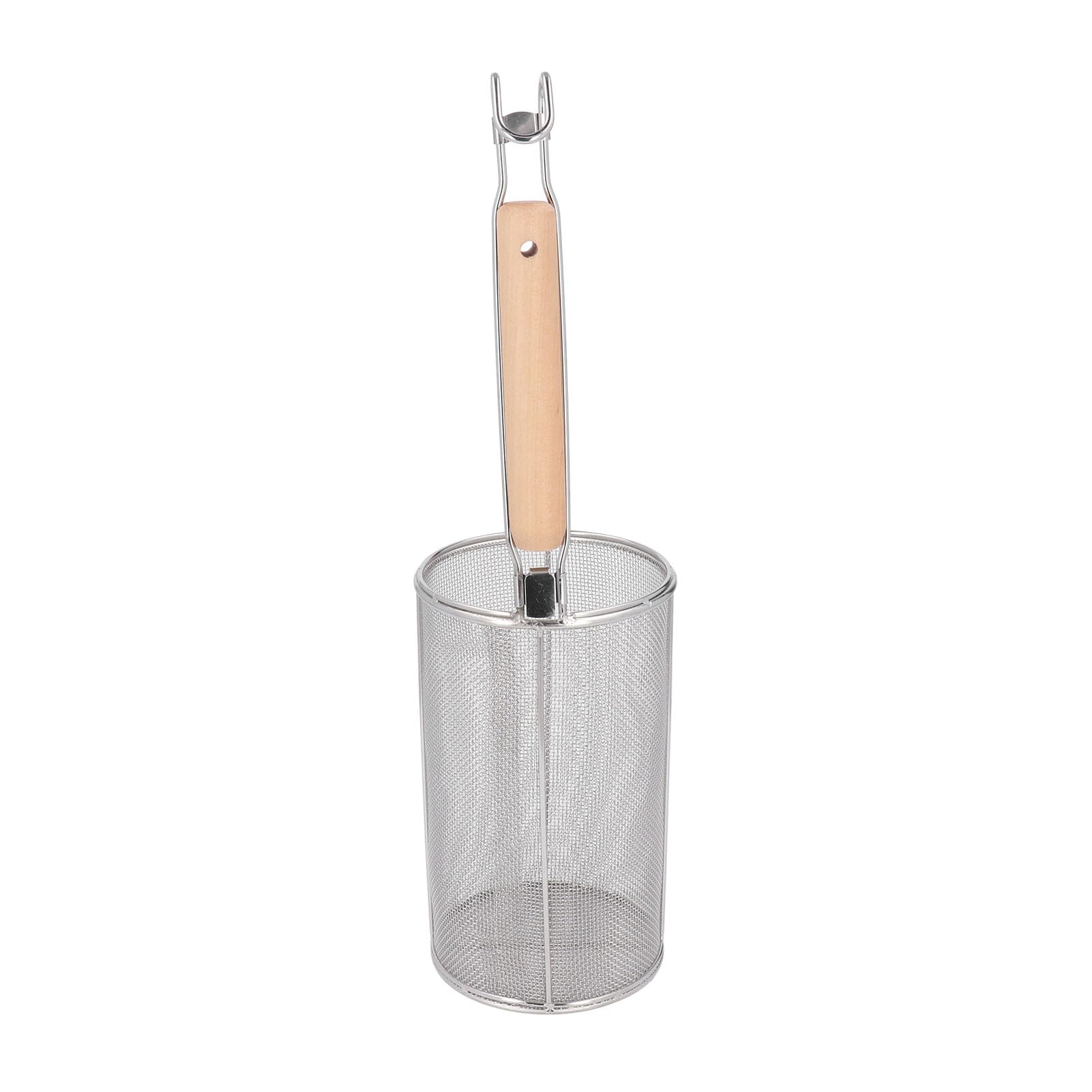 Cestino per Pasta Cestino per Pasta in Rete di Acciaio Inossidabile con Maglia Fine Cestino per Pasta con Manico in Legno Colino per Gnocchi di Cibo