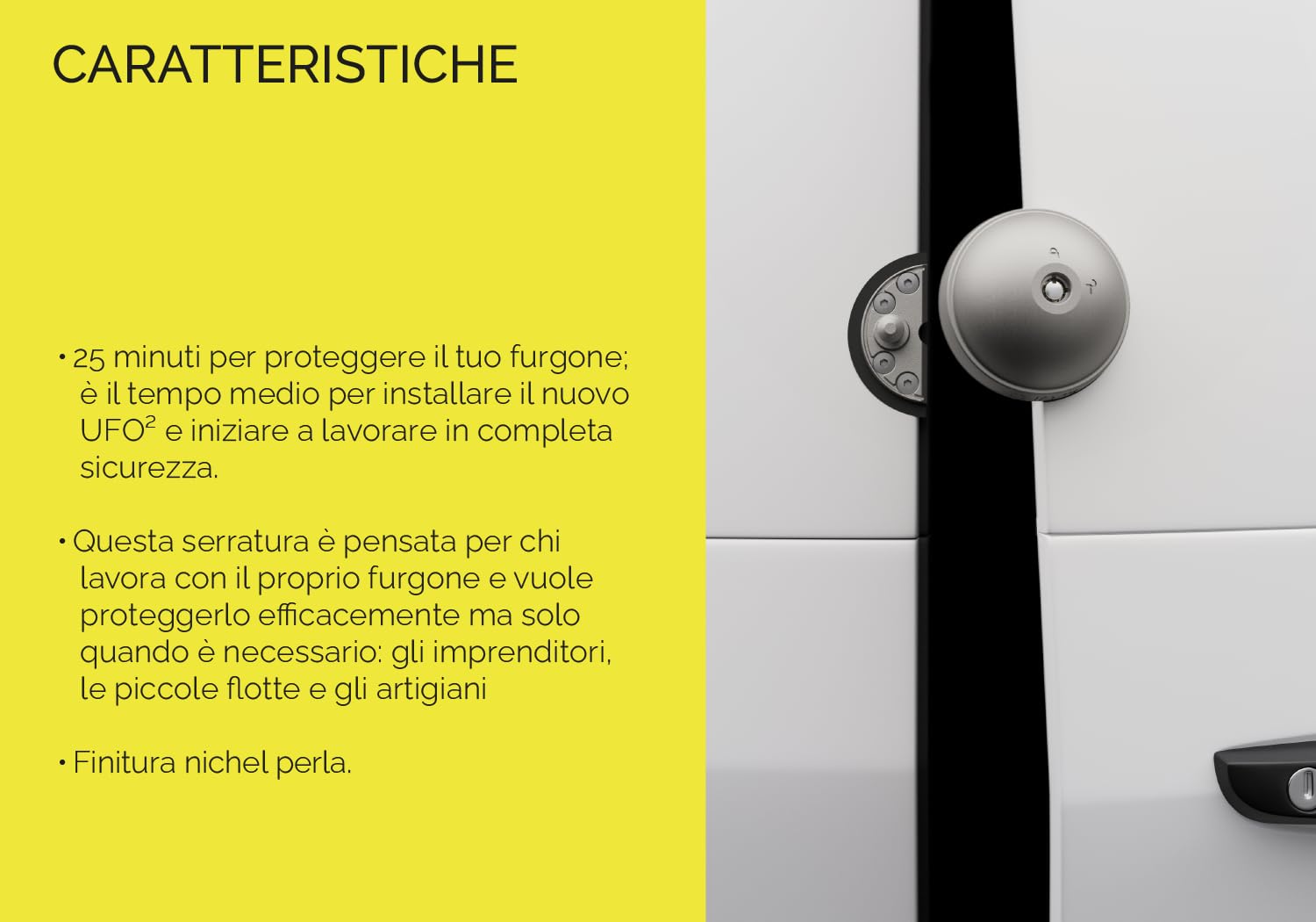 UFO MERONI SERRATURE Ufo2 Serratura Antiscasso Alta Sicurezza Furgoni Veicoli Commerciali Leggeri (2 Pezzi)