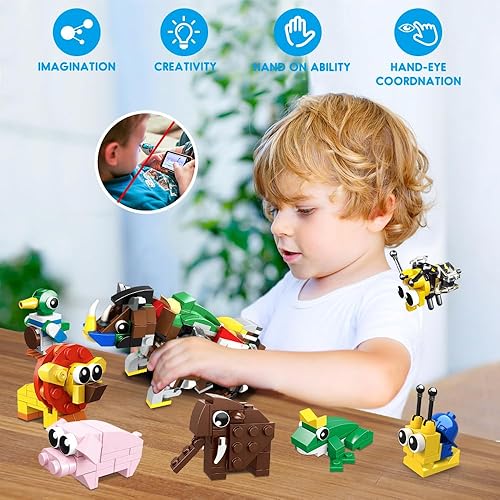 Miniatura 3 de HOGOKIDS 30 Packs Valentines Day Party Favors for Kids - 867PCS Animal Building Blocks Sets for Valentines Classroom Gifts Prizes Goodie Bag Fillers