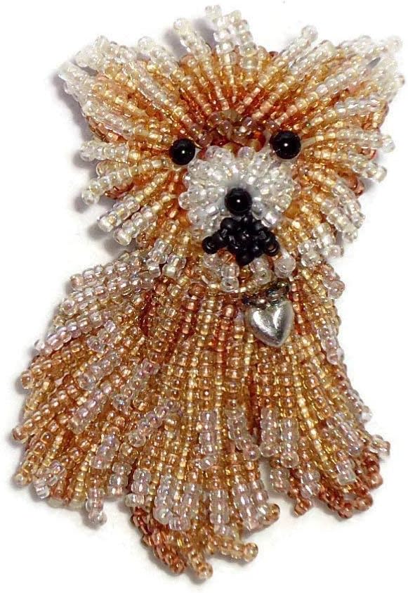 Beaded TEACUP POMERANIAN dog pin pendant jewelry Made to Order