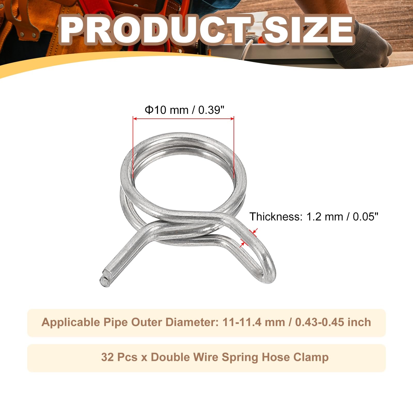 PATIKIL Double Wire Spring Hose Clamps - Image 2