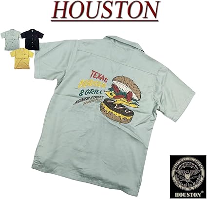 HOUSTON ヒューストン 刺繍 ボーリングシャツ XLサイズ ワイン HOUSTON ヒューストン 刺繍 ボーリングシャツ XLサイズ ワイン