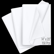 SANZIX 150 Sheets White Tissue Paper for Gift Bags 14x20 Inch - Christmas Wrapping Tissue for Xmas Decorations, Packaging, DIY, Bouquet | Decorative Paper for Wedding, Birthday, Graduation