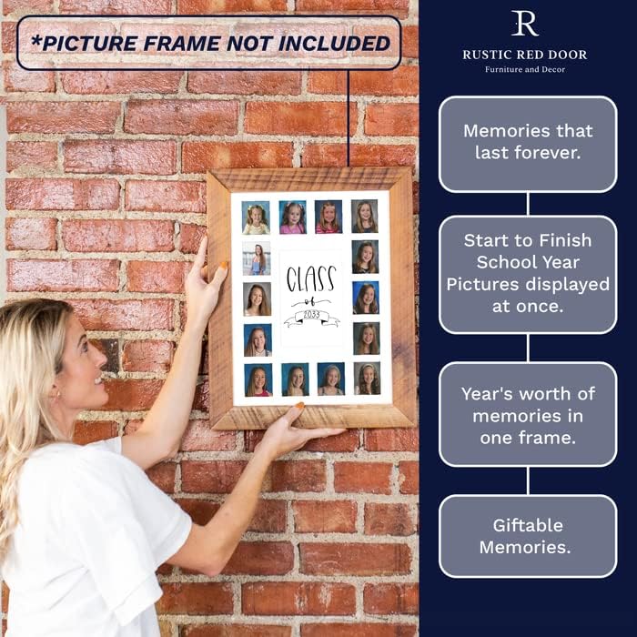 Miniatura 3 de Rustic Red Door Co. RRD - Tapete de fotos para clase de 2024 (11 x 14 pulgadas), marco de fotos para collage de fotos para fotos escolares, marco de