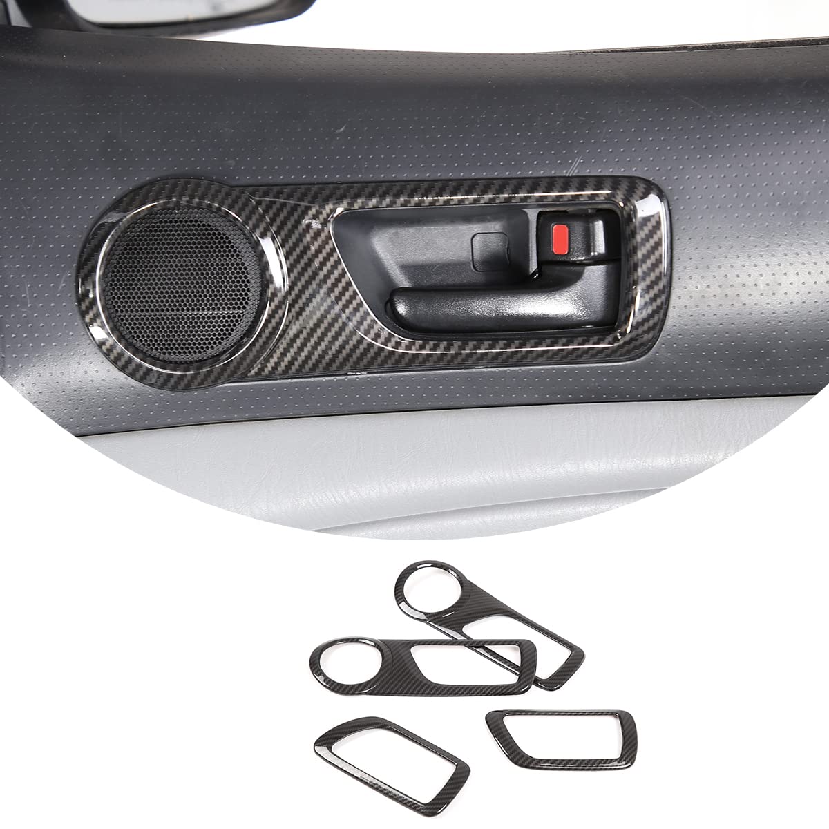 TongSheng ABS Inner Car Look Interior Door Handle Panel Cover Trim for Toyota Tacoma 2011 2012 2013 2014 2015 (Carbon Fiber)