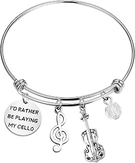 Cellist Musician Gift Cellist Bracelet Cello Player Gift I’d Rather Be Playing My Cello Gift for Her