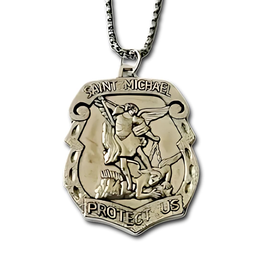 St Michael The Arch Angel Catholic Medal Pendant 1.5 Inch Stainless Steel Chain Set Of 1 For Unisex Adult (B0CM6G7J4K) Amazon Price History, Amazon Price Tracker