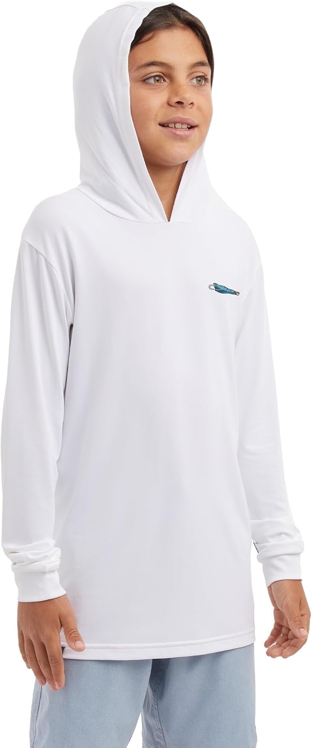 PELAGIC Youth Aquatek Built for Trollin Hooded Fishing Shirt