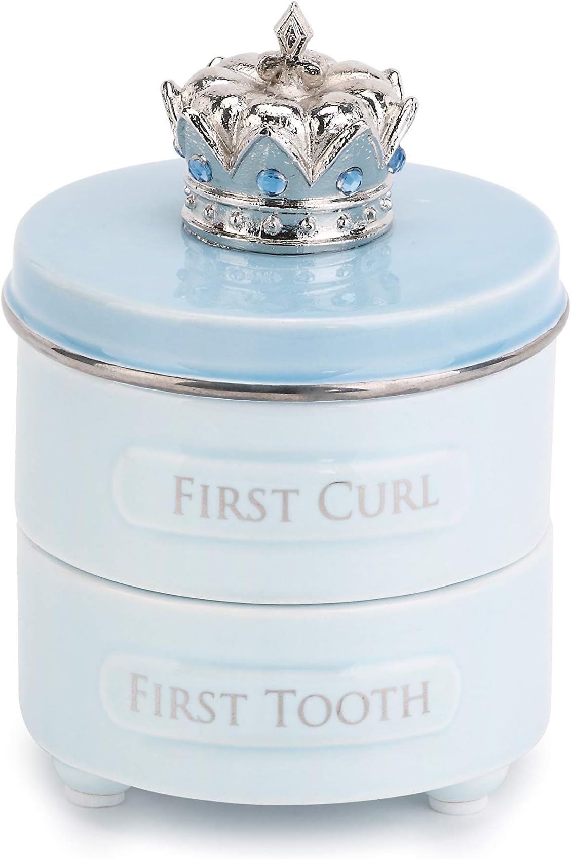 Baby First Tooth & Curl Keepsake Box, Blue