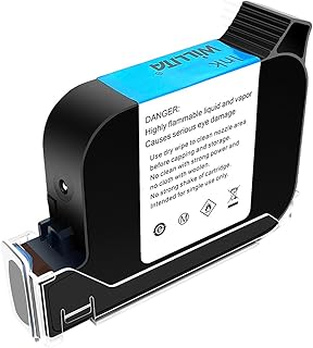 Portable Handheld Inkjet Printer 12.7mm Online Variable Batch Code Numbering Label Portable Handheld Printer, Smart Thermal Inkjet Printer Intelligent Upgraded for Code Date Label (Color : Only 1 Bla