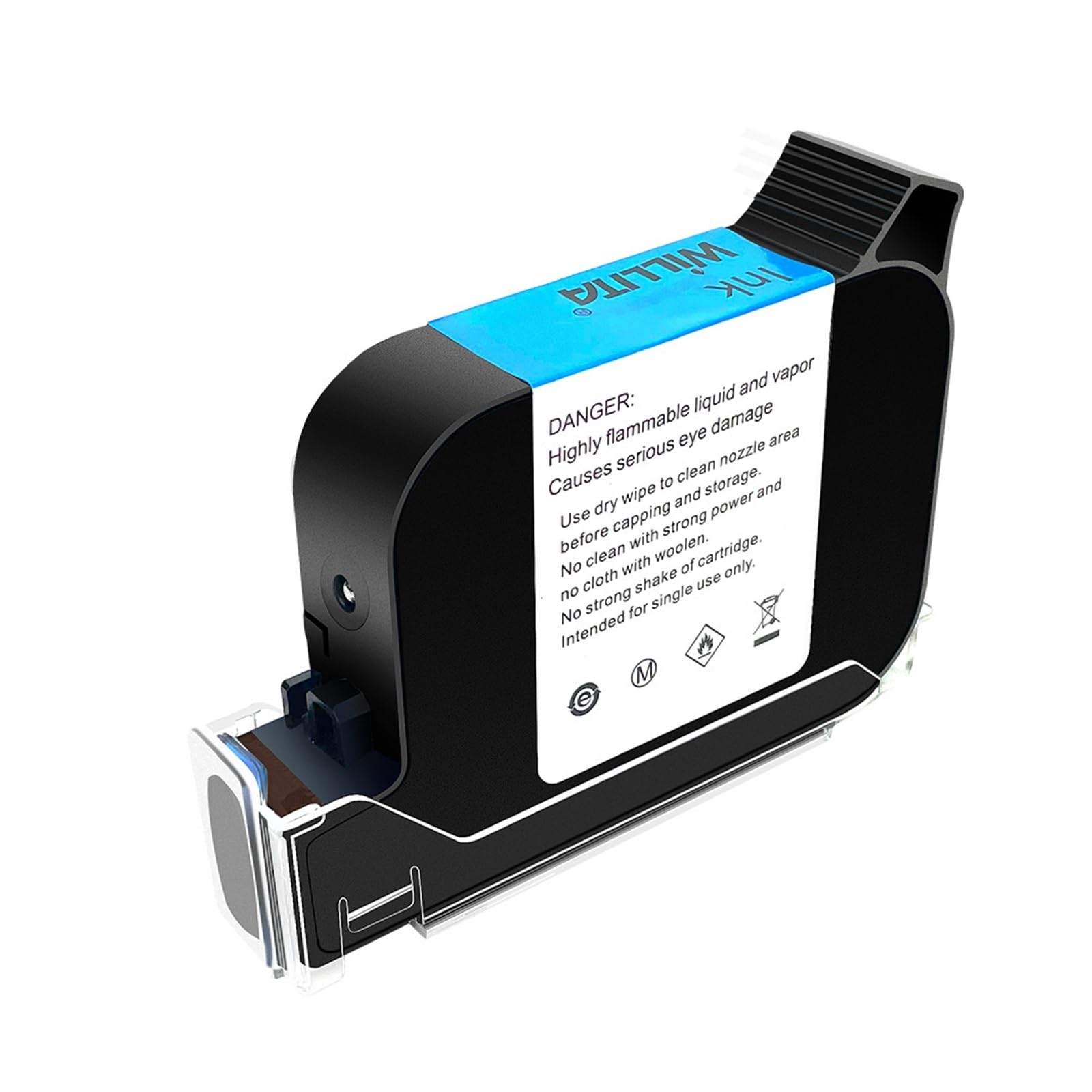 Stampante portatile, Stampante portatile portatile con etichetta di numerazione del codice batch variabile online da 12,7 mm, stampante termica intelligente a getto d'inchiostro(Only 1 Black Ink)