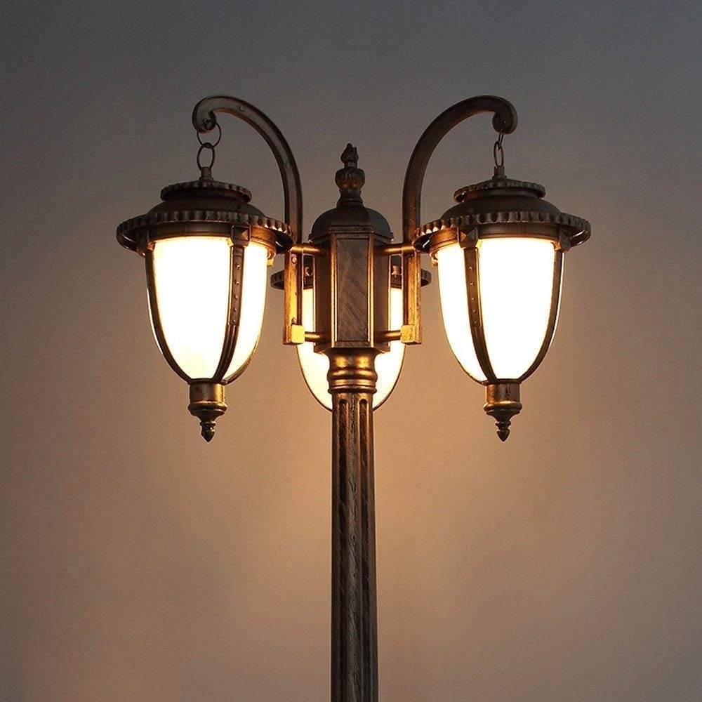 Poste de luz para Exteriores con Paisaje, farola Exterior, Luces de Cubierta, Poste de luz clásico con Paneles de Vidrio Transparente para Patio Trasero, jardín, Pasarela, Patio, Puerta