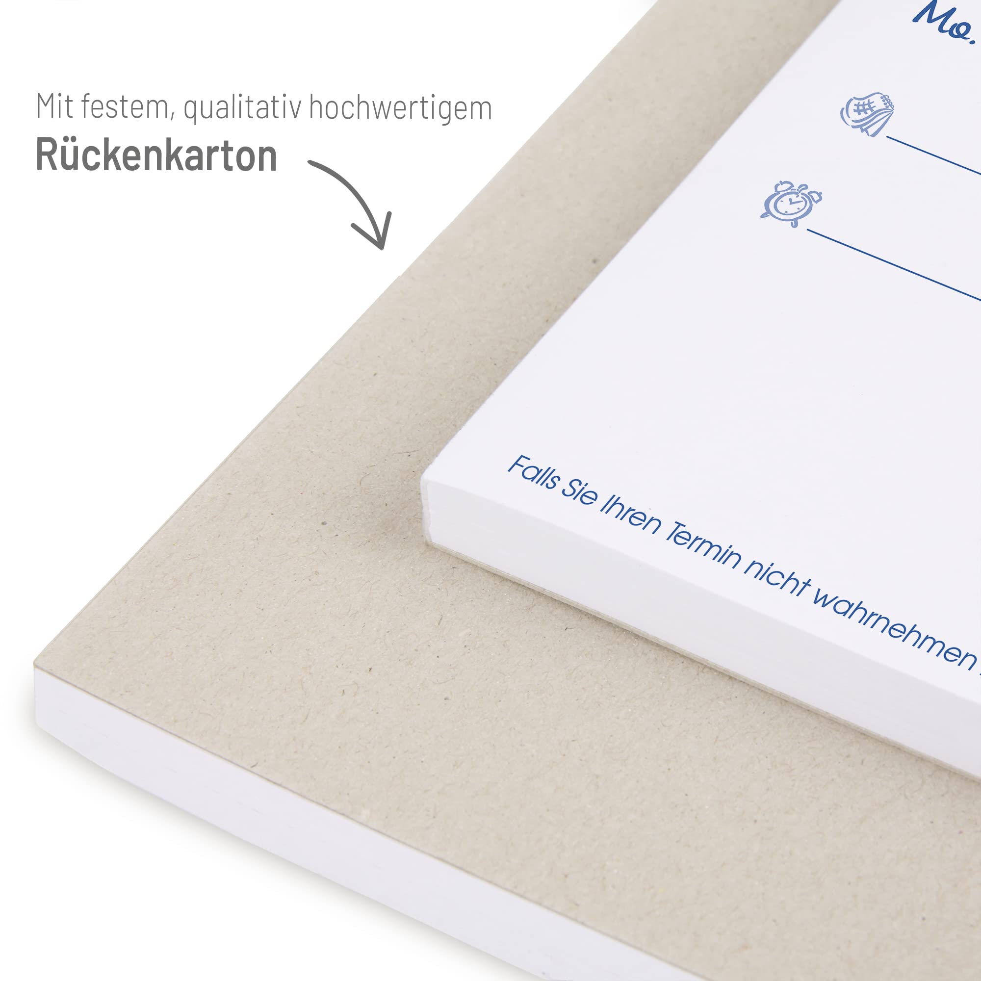 200 Terminblöcke Classic #1 individuell bedruckt mit Ihrem Text und Logo! 50 Blatt je Block, 74 x 105 mm (DIN A7), quer, mehrere Grundfarben und Terminfelder wählbar